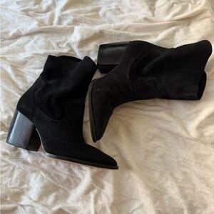 SCHUTZ Tessie Suede Booties - Black